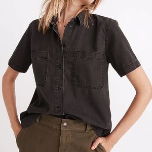 NWOT Madewell Denim Short-Sleeve Button-Up Shirt in Lunar Wash